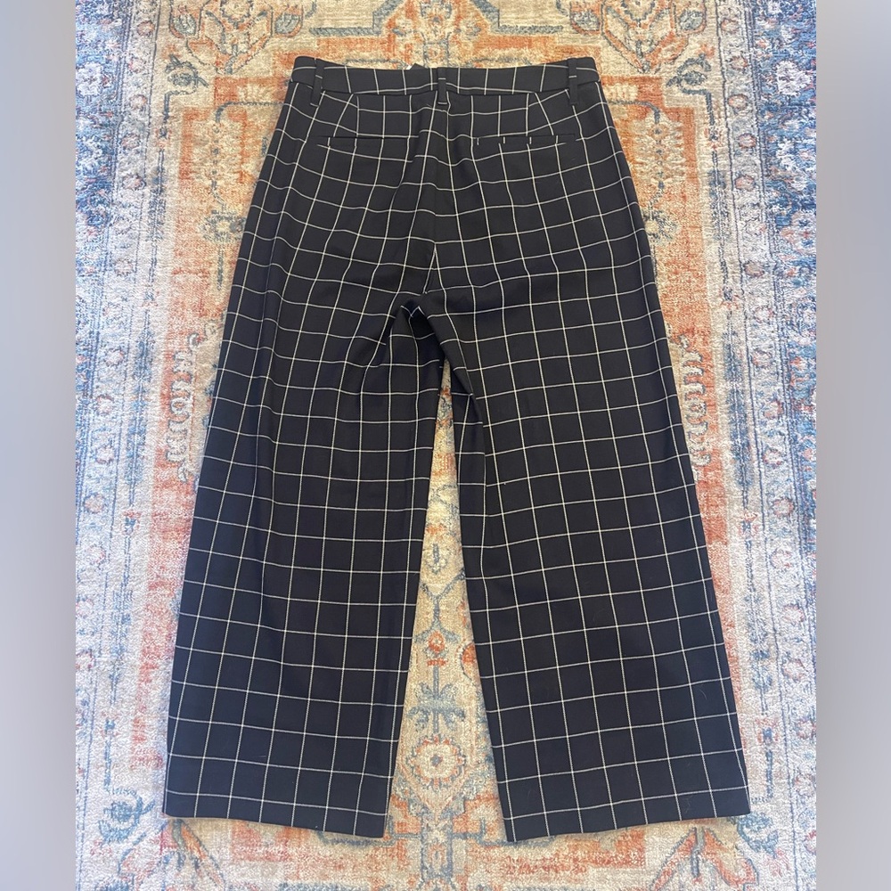 NWT Banana Republic navy Checkered Women's Cropped Pants - Picture 3 of 5